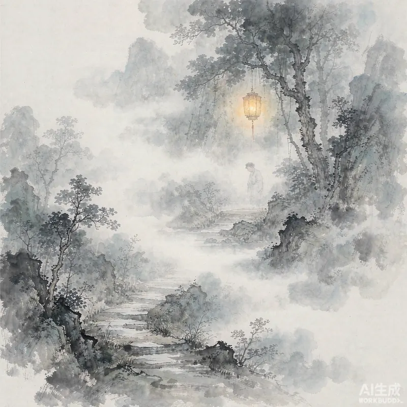 Ink-wash illustration for dreaming of someone who has died